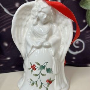 Vintage Pfaltzgraff Winterberry Christmas, 1999 Angel Bell holding Dove …